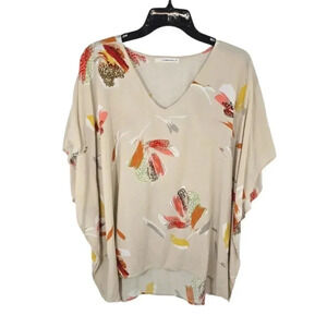 {Caramela} Women's Mixed Print - Paint Strokes Top - Size Medium